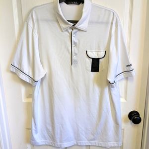 Travis Mathew Vaquero – SS Golf Polo Pima Cotton XL White with Black accents